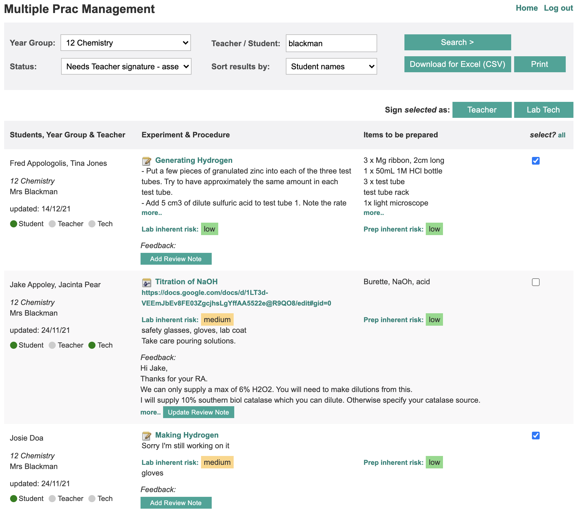 Multiple Prac Management