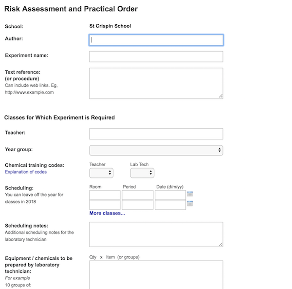Risk Assessment Form